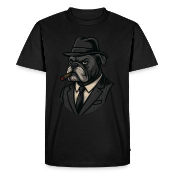 Mafia Bulldog in Suit - Men's Premium Organic T-Shirt - black - Front - Nico (187cm)
