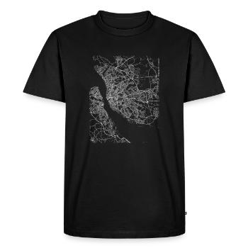 Plan et rues de Liverpool minimal - T-shirt Premium bio Homme - noir - Devant - Nico (187cm)