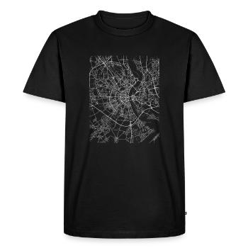 Minimal carte de Cologne et ses rues - T-shirt Premium bio Homme - noir - Devant - Nico (187cm)