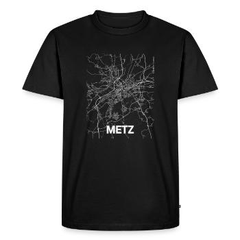 Metz city map and streets - Men's Premium Organic T-Shirt - black - Front - Nico (187cm)