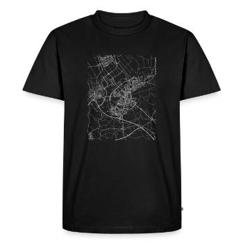 Minimal Almelo carte de la ville et les rues - T-shirt Premium bio Homme - noir - Devant - Nico (187cm)