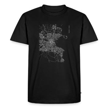 Plan et rues de la ville de Dublin - T-shirt Premium bio Homme - noir - Devant - Nico (187cm)