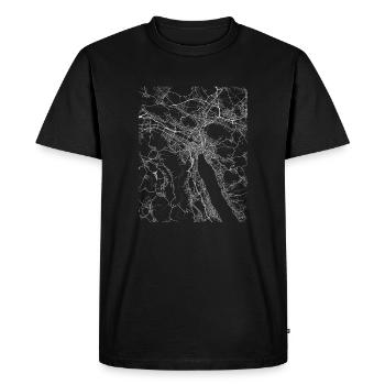 Minimal Zurich city map and streets - Men's Premium Organic T-Shirt - black - Front - Nico (187cm)