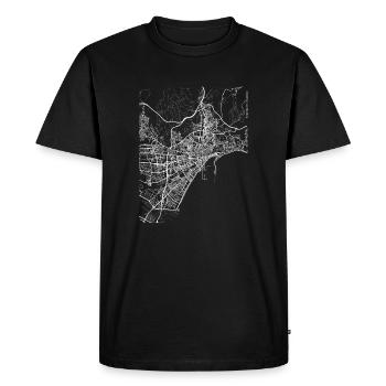 Plan et rues de la ville de Málaga - T-shirt Premium bio Homme - noir - Devant - Nico (187cm)