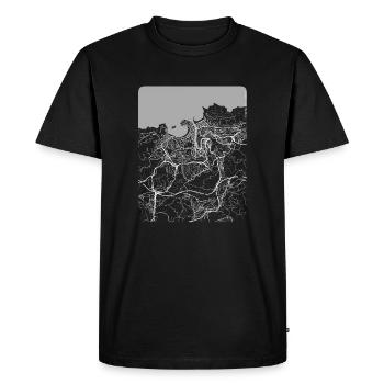 Plan et rues de Donostia - T-shirt Premium bio Homme - noir - Devant - Nico (187cm)