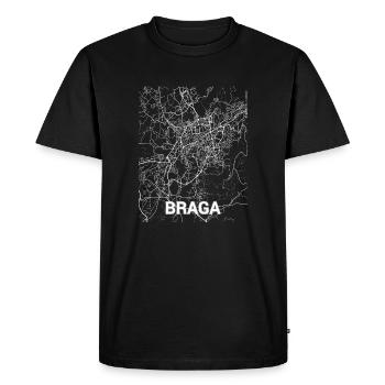 Braga city map and streets - Men's Premium Organic T-Shirt - black - Front - Nico (187cm)