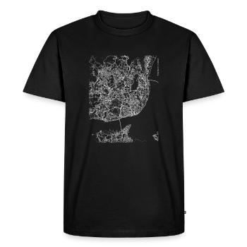 Minimal Lisboa city map and streets - Men's Premium Organic T-Shirt - black - Front - Nico (187cm)