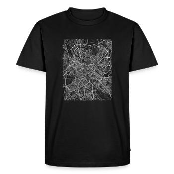 Plan et rues de la ville de Rome - T-shirt Premium bio Homme - noir - Devant - Nico (187cm)
