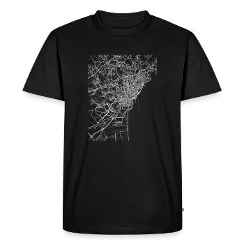 Plan et rues de la ville de Catane - T-shirt Premium bio Homme - noir - Devant - Nico (187cm)
