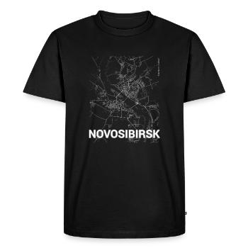 Novosibirsk city map and streets - Men's Premium Organic T-Shirt - black - Front - Nico (187cm)