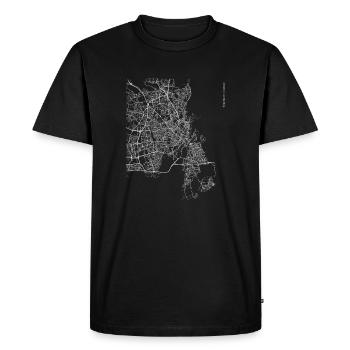 Plan et rues de la ville de Copenhague - T-shirt Premium bio Homme - noir - Devant - Nico (187cm)