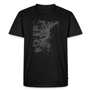 Plan et rues de la ville d'Århus - T-shirt Premium bio Homme - noir - Devant - Nico (187cm)