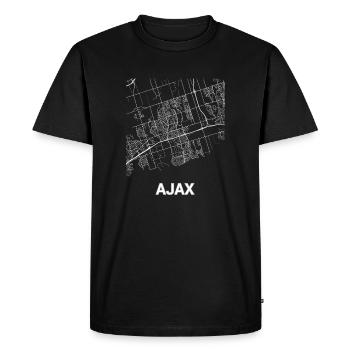 Ajax city map and streets - Men's Premium Organic T-Shirt - black - Front - Nico (187cm)