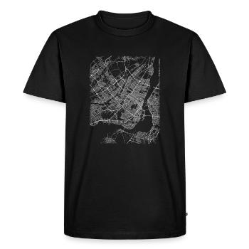 Minimal Montreal city map and streets - Men's Premium Organic T-Shirt - black - Front - Nico (187cm)