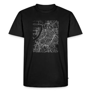 Plan et rues de la ville d'Anvers - T-shirt Premium bio Homme - noir - Devant - Nico (187cm)
