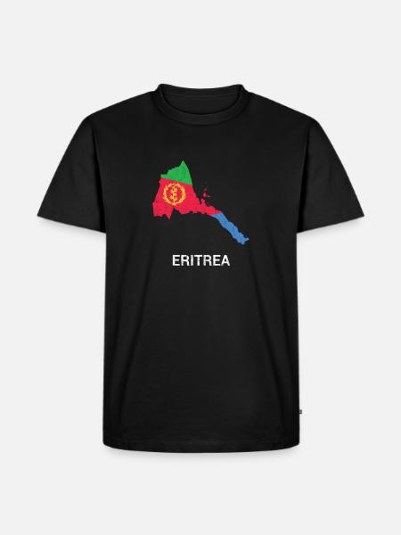 Eritrea country map & flag - Men's Premium Organic T-Shirt - black