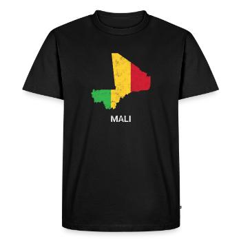 Carte et drapeau du pays du Mali - T-shirt Premium bio Homme - noir - Devant - Nico (187cm)