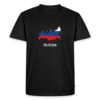 Carte et drapeau de la Russie (Россия) - T-shirt Premium bio Homme - noir - Devant - Nico (187cm)