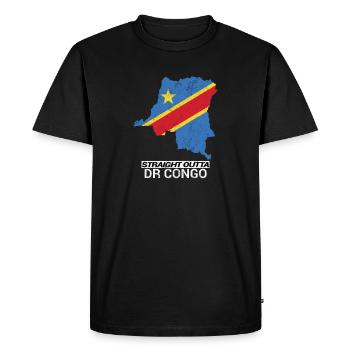 Straight Outta République démocratique du Congo - T-shirt Premium bio Homme - noir - Devant - Nico (187cm)