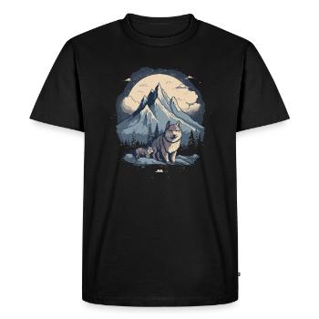 Husky chien de traîneau - T-shirt Premium bio Homme - noir - Devant - Nico (187cm)