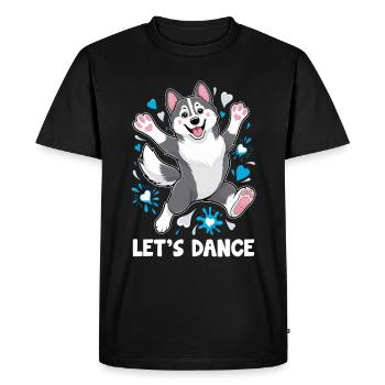 A Husky Dancing Let's Dance For Dancing Dancer - Men's Premium Organic T-Shirt - black - Front - Nico (187cm)