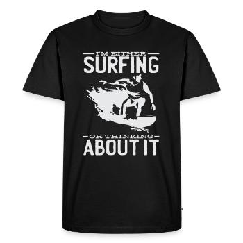 Idée cadeau surfeur surfergirl - T-shirt Premium bio Homme - noir - Devant - Nico (187cm)