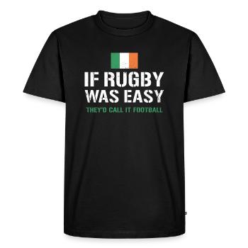 Si le rugby était facile Irlande Rugby - T-shirt Premium bio Homme - noir - Devant - Nico (187cm)