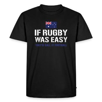 Si le rugby était facile Australie Rugby - T-shirt Premium bio Homme - noir - Devant - Nico (187cm)