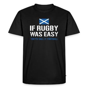 Si le rugby était facile Scotland Rugby - T-shirt Premium bio Homme - noir - Devant - Nico (187cm)