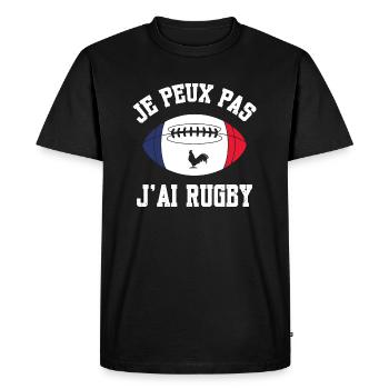 Je Peux Pas J'ai Rugby - T-shirt Premium bio Homme - noir - Devant - Nico (187cm)