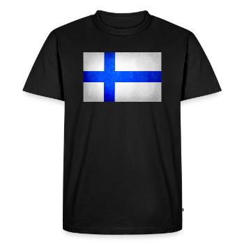 Drapeau de la Finlande, drapeau de la Finlande - T-shirt Premium bio Homme - noir - Devant - Nico (187cm)