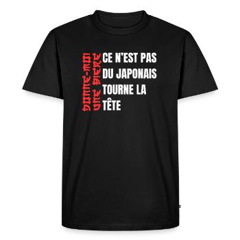 Tourne la tête humour bière - T-shirt Premium bio Homme - noir - Devant - Nico (187cm)
