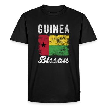 Drapeau de guinée-Bissau en détresse - T-shirt Premium bio Homme - noir - Devant - Nico (187cm)
