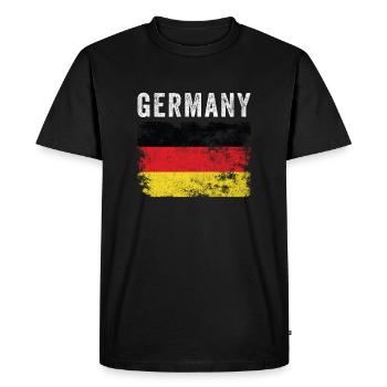Drapeau allemand en détresse - Drapeau allemand - T-shirt Premium bio Homme - noir - Devant - Nico (187cm)