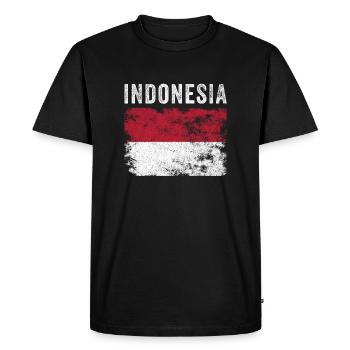 Indonesia Flag Vintage - Drapeau indonésien - T-shirt Premium bio Homme - noir - Devant - Nico (187cm)
