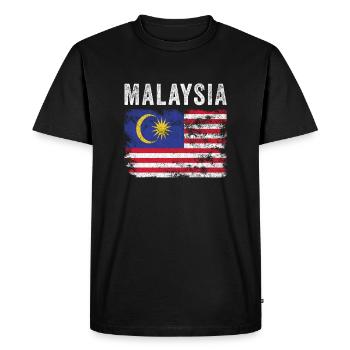 Drapeau de la Malaisie Drapeau malaisien en détresse - T-shirt Premium bio Homme - noir - Devant - Nico (187cm)