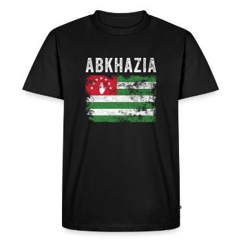 Abkhazia Flag Distressed - Abkhaz Flag - Men's Premium Organic T-Shirt - black - Front - Nico (187cm)