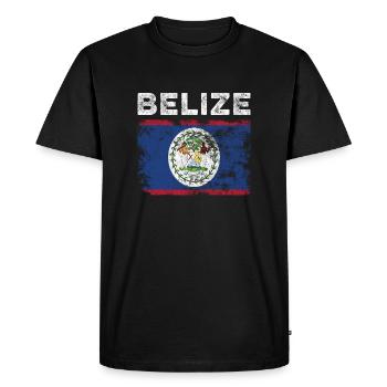 Drapeau du Belize en détresse - Drapeau du Belize - T-shirt Premium bio Homme - noir - Devant - Nico (187cm)