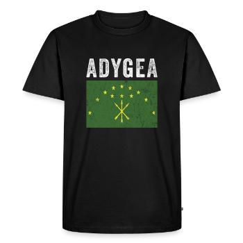 Drapeau Adygea en détresse - Drapeau circassien - T-shirt Premium bio Homme - noir - Devant - Nico (187cm)