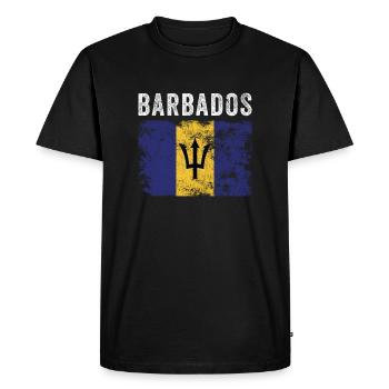 Barbados Flag Distressed Barbadian Flag - Men's Premium Organic T-Shirt - black - Front - Nico (187cm)