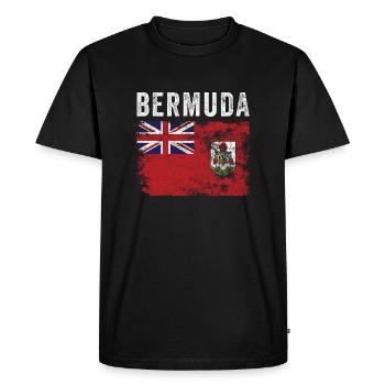 Drapeau des Bermudes en détresse - Drapeau bermudien - T-shirt Premium bio Homme - noir - Devant - Nico (187cm)