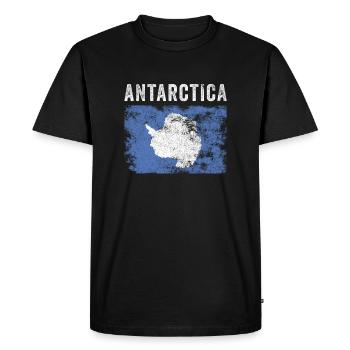 Antarctica Flag Vintage - Antarctic Flag - Men's Premium Organic T-Shirt - black - Front - Nico (187cm)
