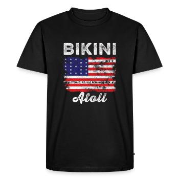 Drapeau de l’atoll de Bikini en détresse Drapeau de Bikini - T-shirt Premium bio Homme - noir - Devant - Nico (187cm)