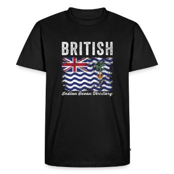 Drapeau du territoire britannique de l’océan Indien - T-shirt Premium bio Homme - noir - Devant - Nico (187cm)