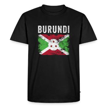 Drapeau du Burundi en détresse - Drapeau burundais - T-shirt Premium bio Homme - noir - Devant - Nico (187cm)