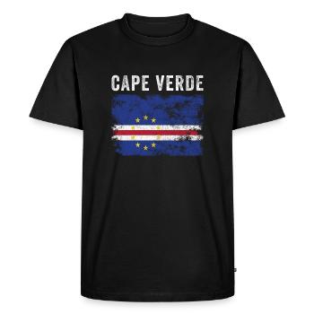 Drapeau du Cap-Vert en détresse - T-shirt Premium bio Homme - noir - Devant - Nico (187cm)