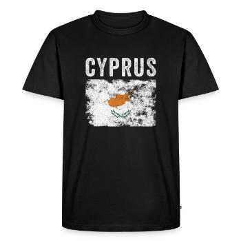 Drapeau chypriote en détresse - Drapeau chypriote - T-shirt Premium bio Homme - noir - Devant - Nico (187cm)