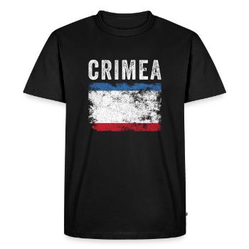 Drapeau de Crimée en détresse - Drapeau tatar - T-shirt Premium bio Homme - noir - Devant - Nico (187cm)