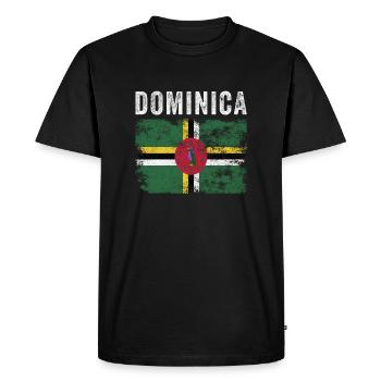 Drapeau de la Dominique Drapeau dominicain en détresse - T-shirt Premium bio Homme - noir - Devant - Nico (187cm)