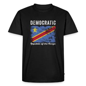 Drapeau de la République démocratique du Congo - T-shirt Premium bio Homme - noir - Devant - Nico (187cm)